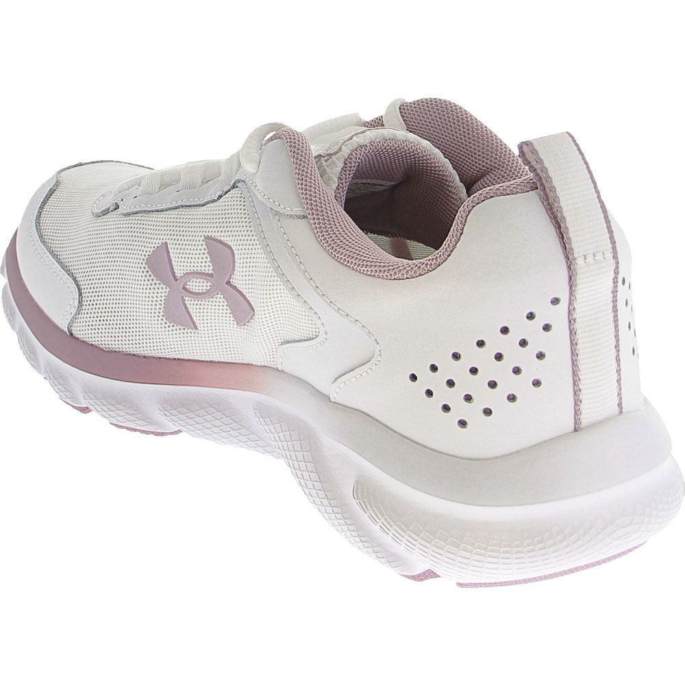 Under Armour Charged Assert 9 Running Shoes - Womens White Mauve Pink Back View