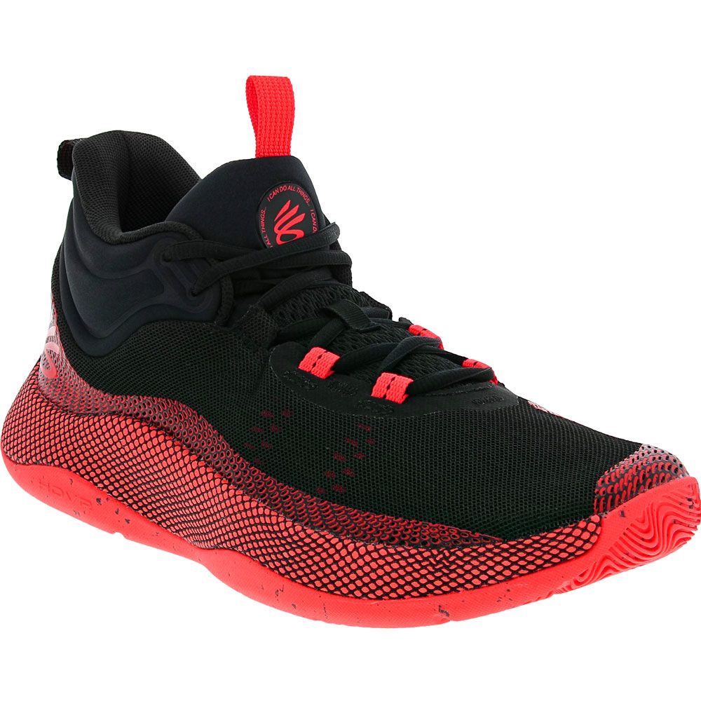 Under Armour Curry HOVR Splash Mens Basketball Shoes Black Red 