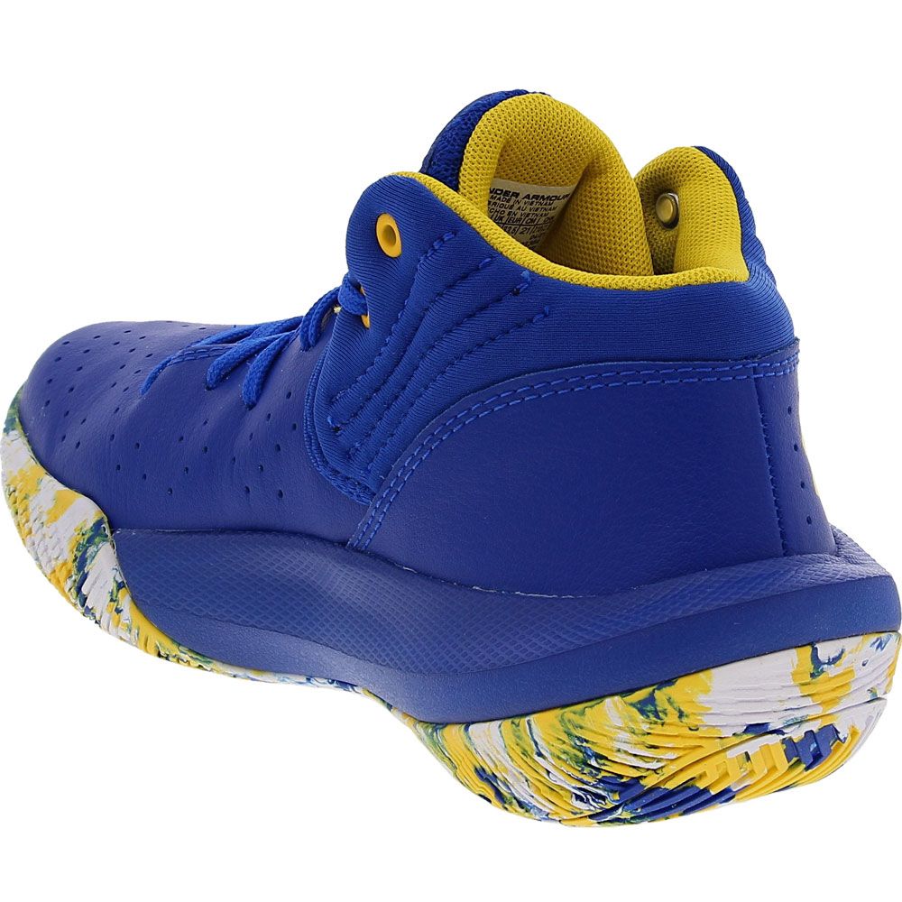 Under Armour Jet 2021 Ps Basketball - Kids Royal Yellow Back View