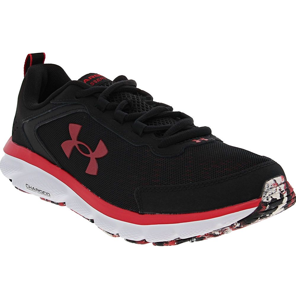 Under Armour Charged Asser 9 Marble Running Shoes - Mens Black White