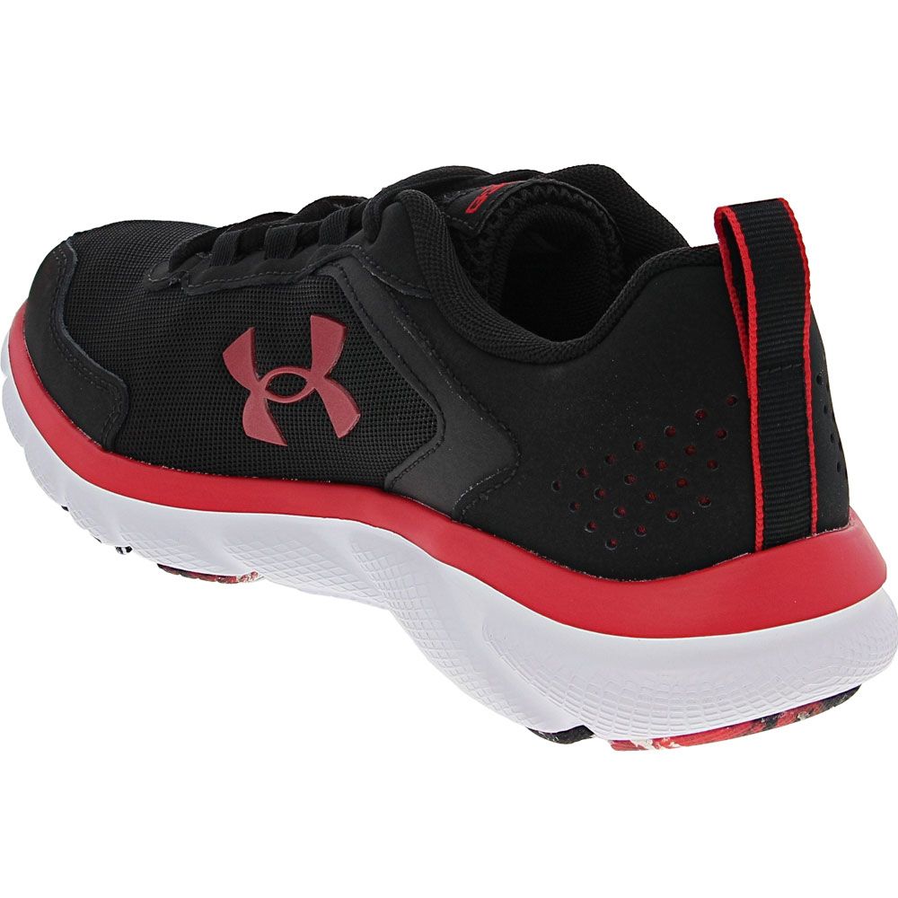 Under Armour Charged Asser 9 Marble Running Shoes - Mens Black White Back View