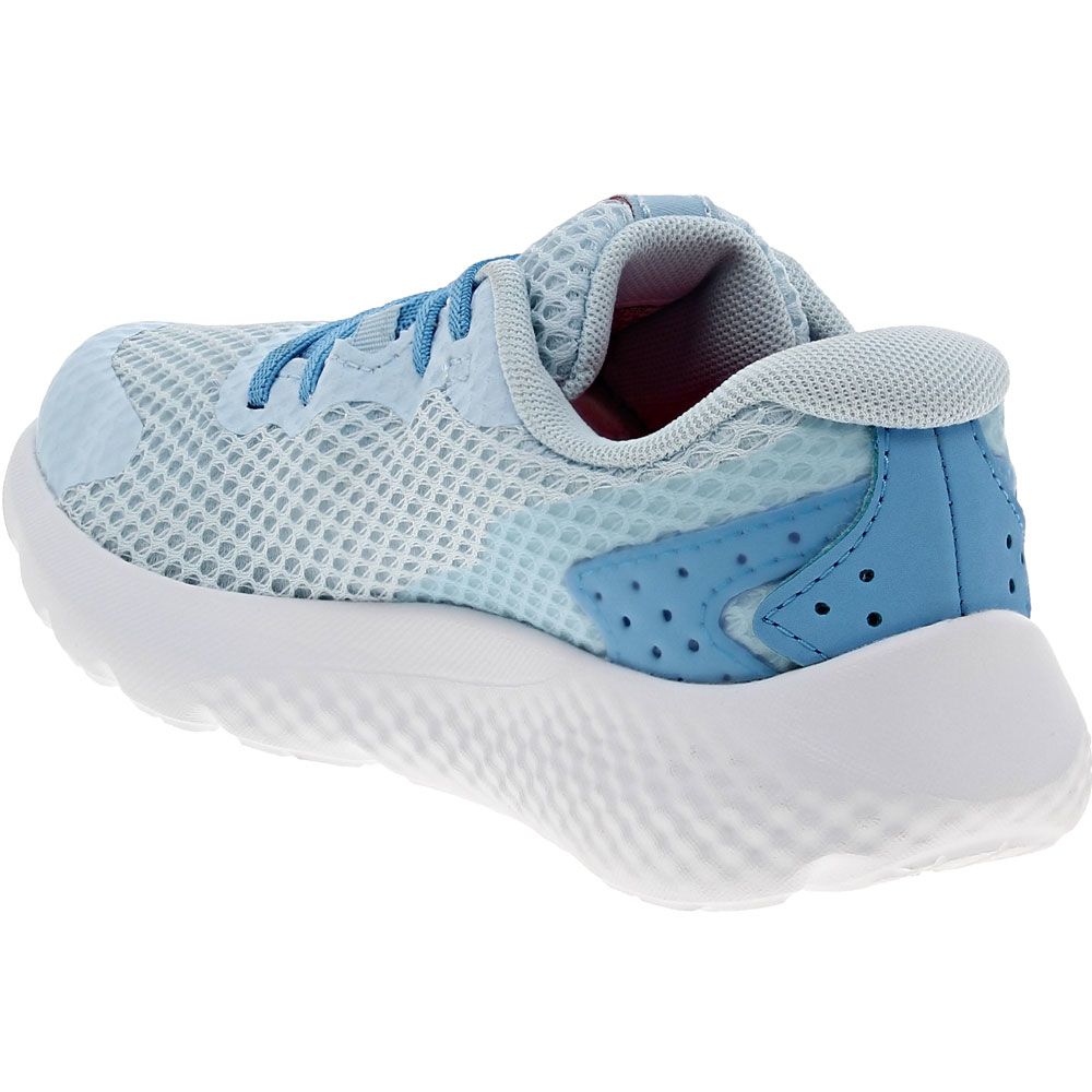 Under Armour Rogue 3 AL Kids Running Shoes Light Blue Pink Back View