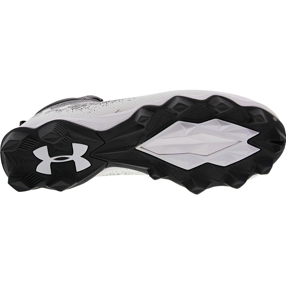 Under Armour Spotlight Franchise RM 2 Football Cleats - Mens Black White Sole View
