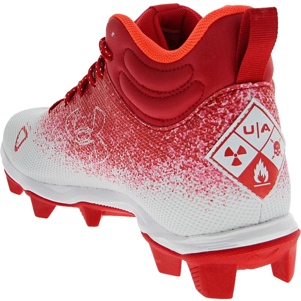 Under Armour Spotlight Franchise RM 2 Football Cleats - Mens Red White Back View
