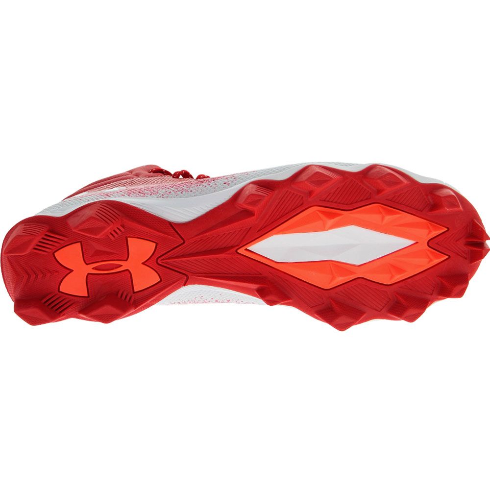 Under Armour Spotlight Franchise RM 2 Football Cleats - Mens Red White Sole View