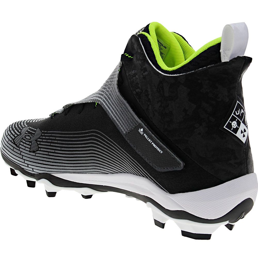 Under Armour Hammer Highlight Football Cleats - Mens Black Back View