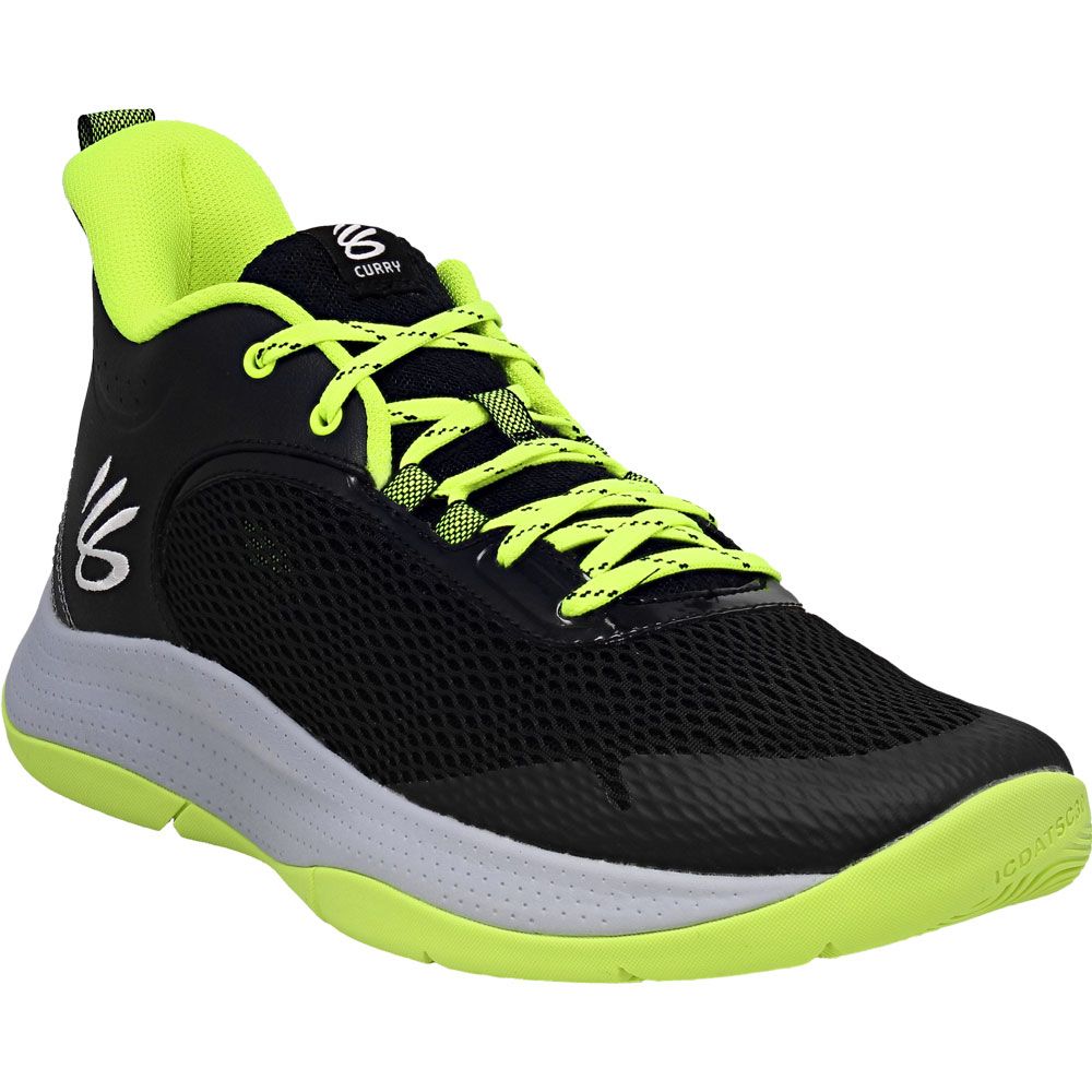 Under Armour Curry 3Z6 Mens Basketball Shoes Black Grey Neon Green
