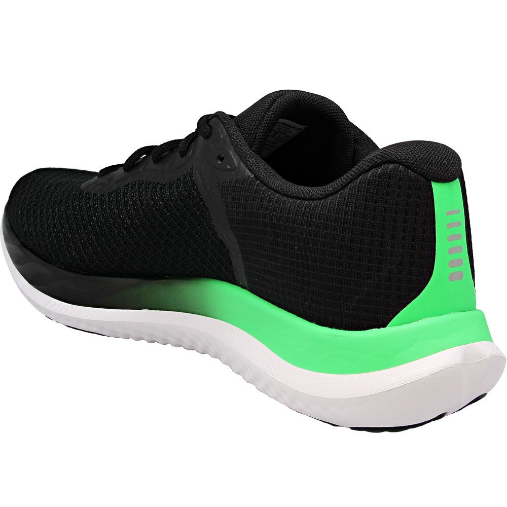 Under Armour Charged Breeze Running Shoes - Mens Black Green Back View