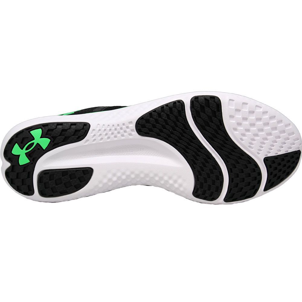 Under Armour Charged Breeze Running Shoes - Mens Black Green Sole View