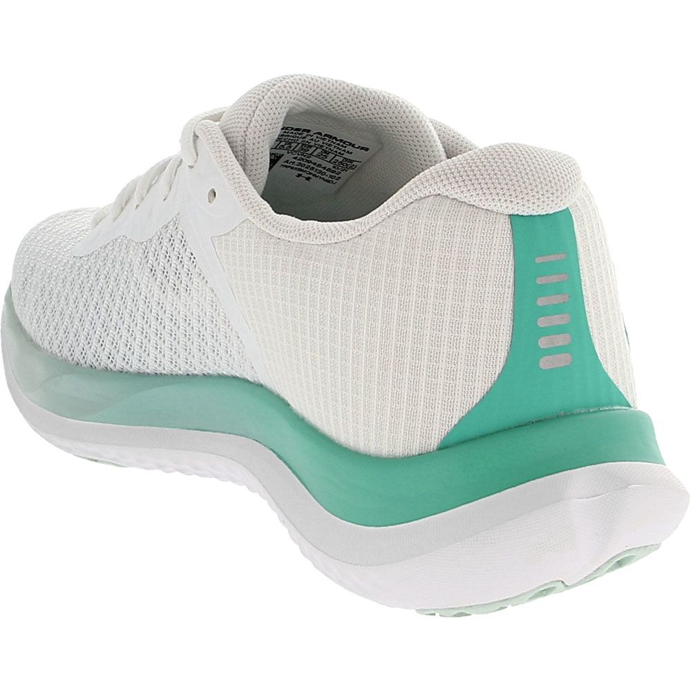 Under Armour Charged Breeze Running Shoes - Womens White Neptune Back View