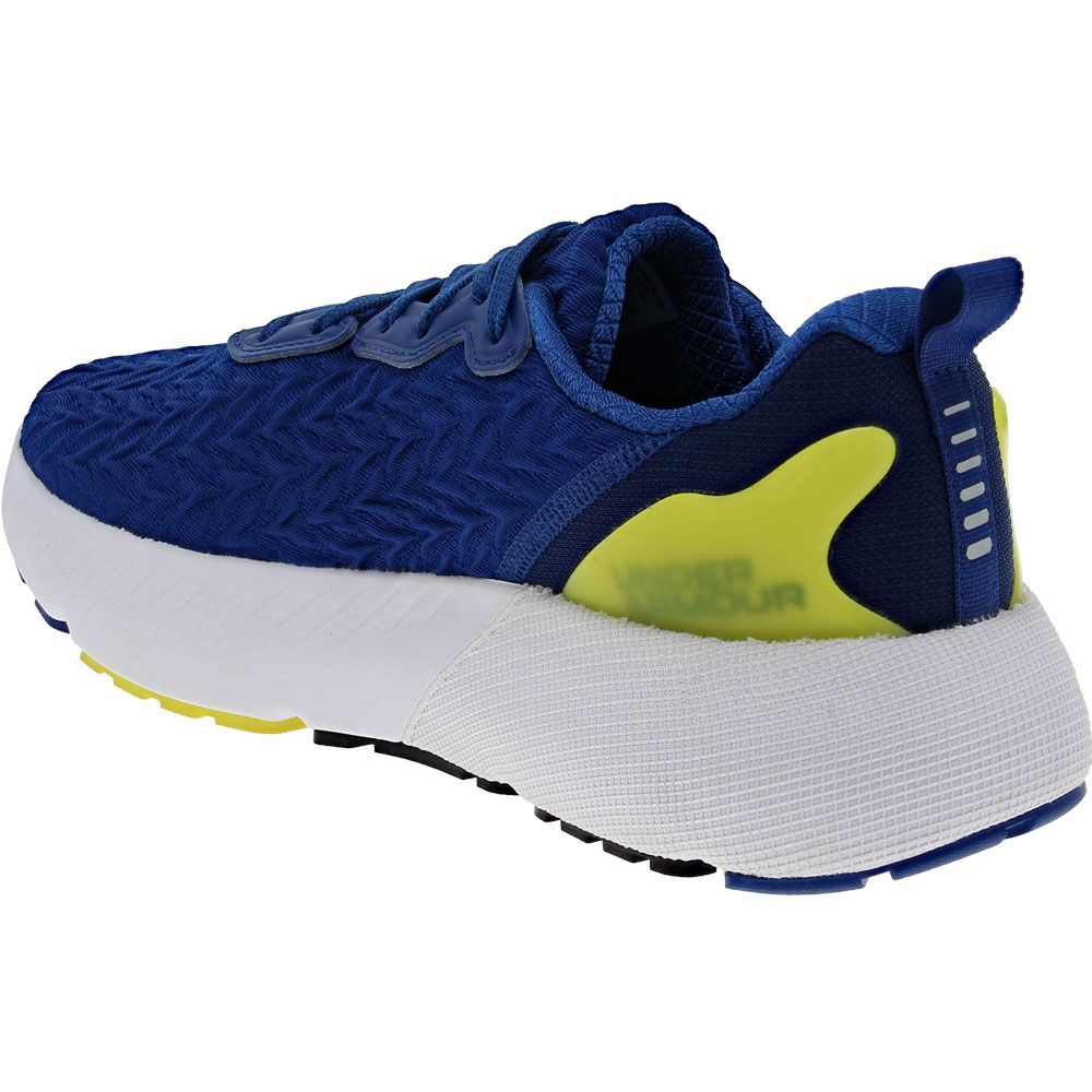 Under Armour Hovr Mega 3 Clone Running Shoes - Mens Blue Mirage Yellow Back View