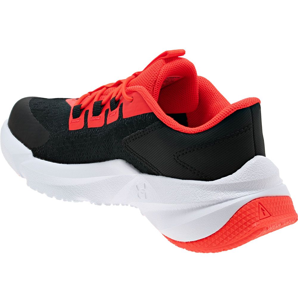 Under Armour Scramjet 5 PS Kids Running Shoes Black Red Back View