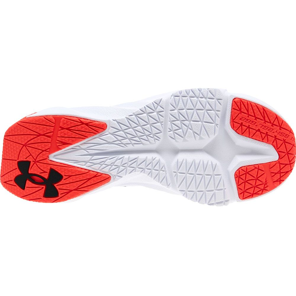 Under Armour Scramjet 5 PS Kids Running Shoes Black Red Sole View