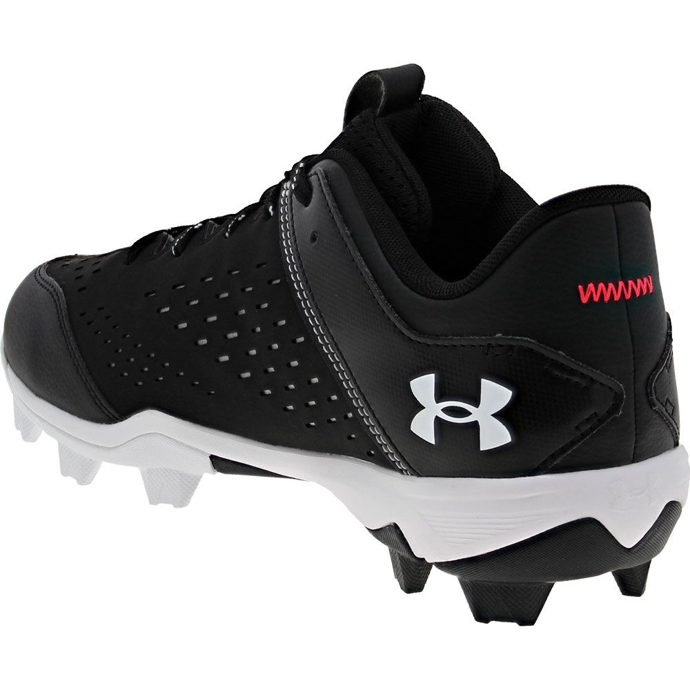 Under Armour Leadoff Rm Low Baseball Cleats - Mens Black White Back View