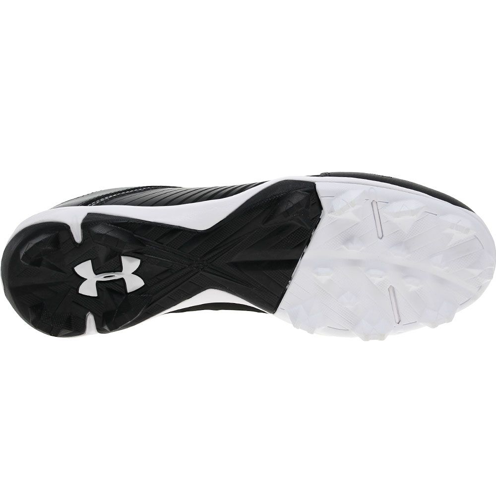 Under Armour Leadoff Rm Low Baseball Cleats - Mens Black White Sole View