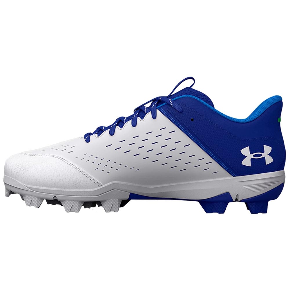 Under Armour Leadoff Rm Low Baseball Cleats - Mens Royal White Blue Circuit Back View