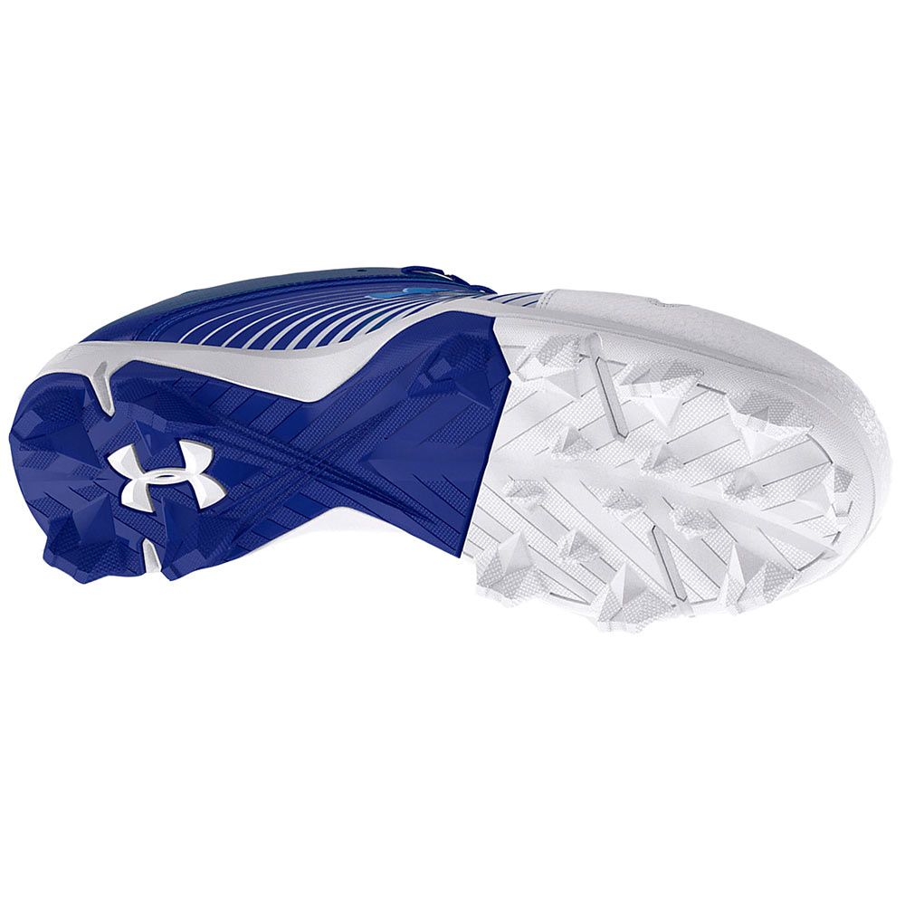 Under Armour Leadoff Rm Low Baseball Cleats - Mens Royal White Blue Circuit Sole View