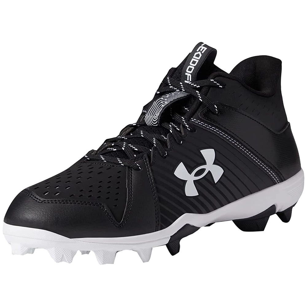Under Armour Leadoff Rm Mid Baseball Cleats - Mens Black Back View