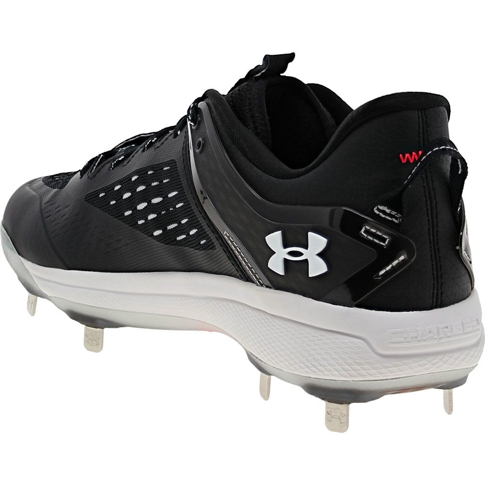 Under Armour Yard Mt Low Baseball Cleats - Mens Black Back View