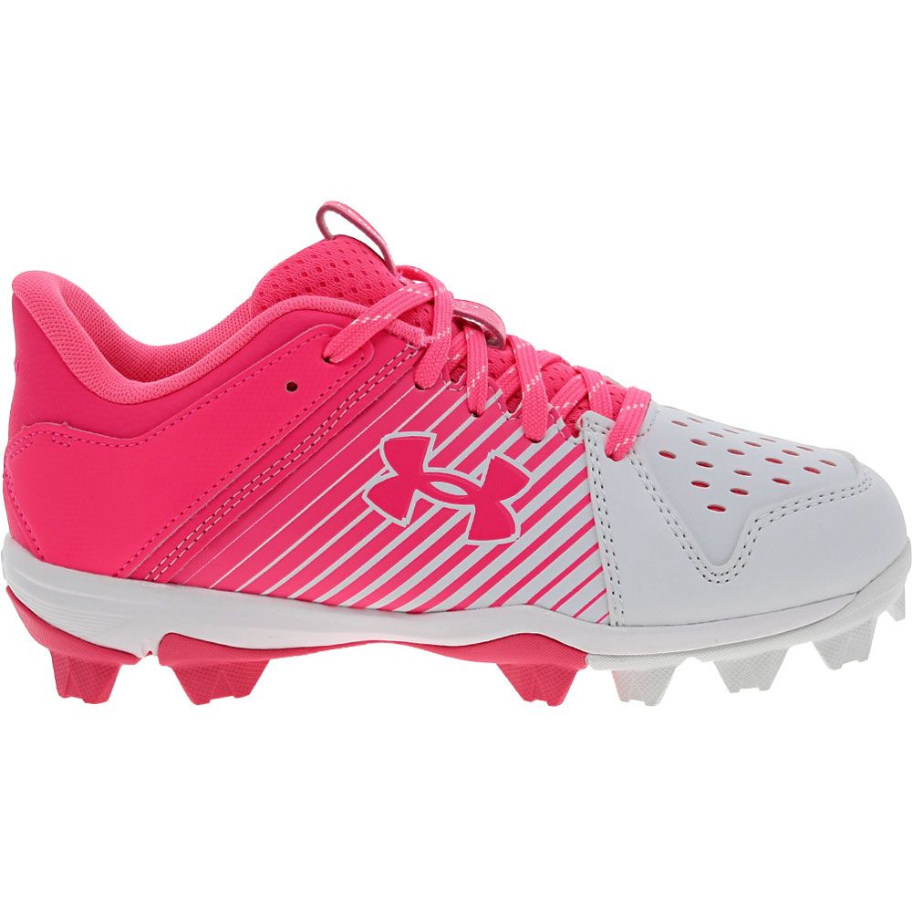 Under Armour Leadoff Low Rm Jr Baseball Cleats - Boys White Pink