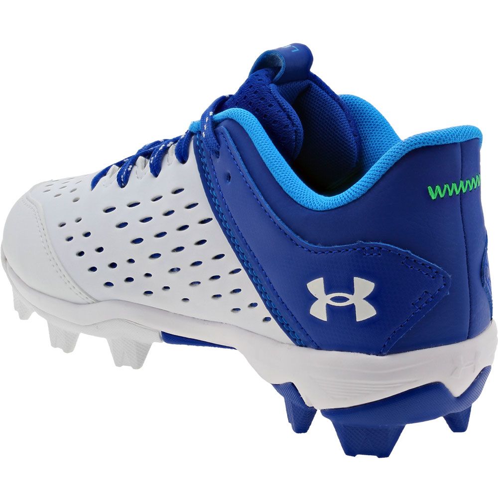 Under Armour Leadoff Low Rm Jr Baseball Cleats - Boys Blue White Back View