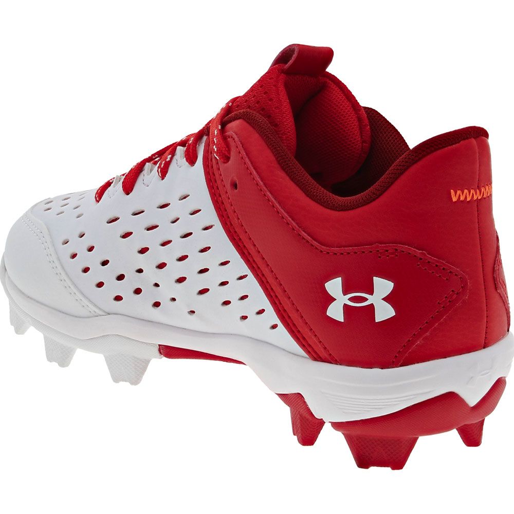 Under Armour Leadoff Low Rm Jr Baseball Cleats - Boys Red White Back View