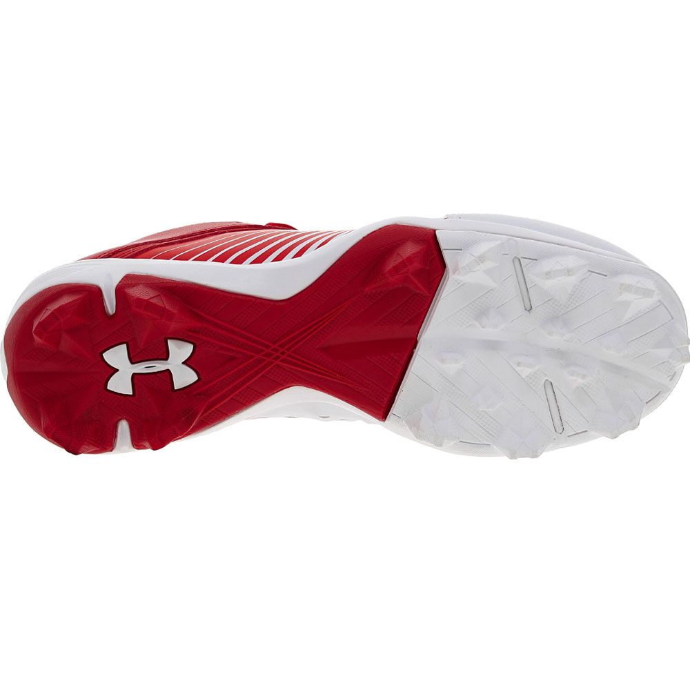 Under Armour Leadoff Low Rm Jr Baseball Cleats - Boys Red White Sole View