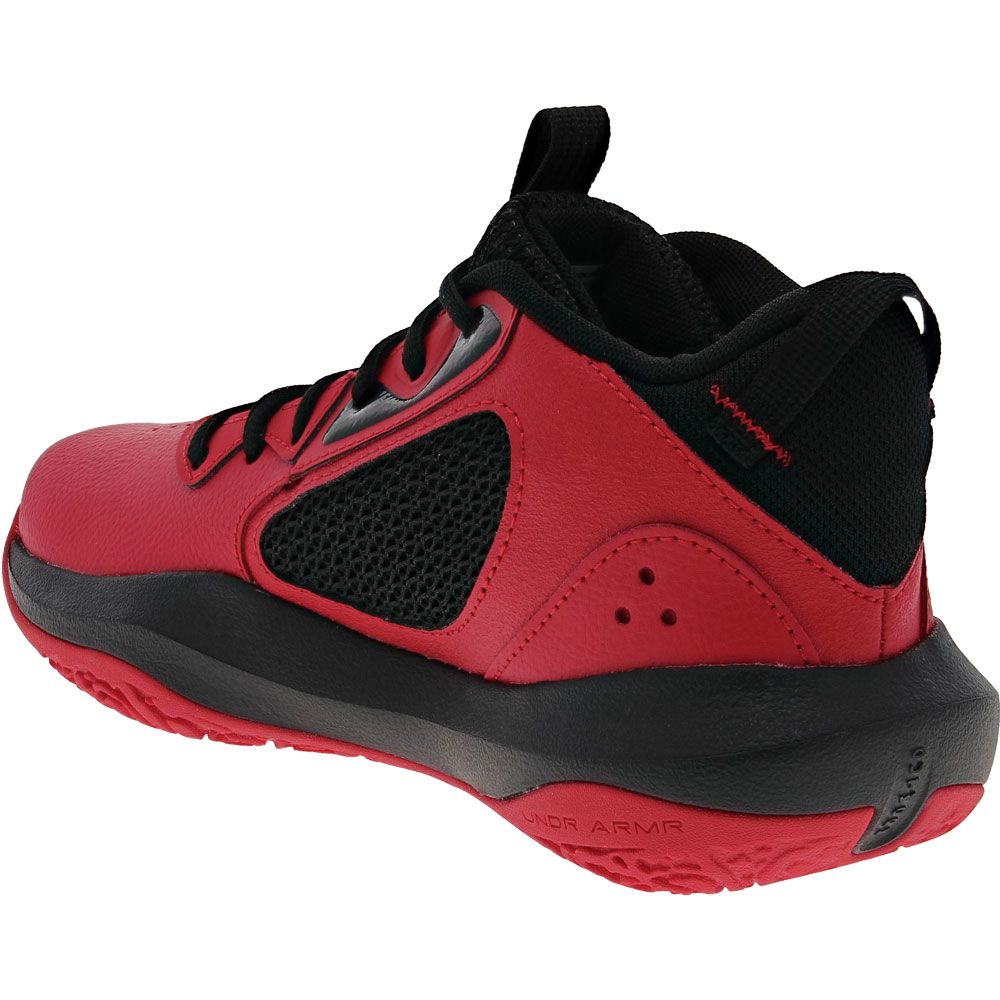 Under Armour Lockdown 6 Gs Basketball - Boys | Girls Red Black Back View