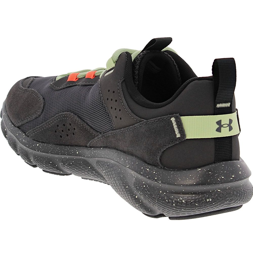 Under Armour Charged Verssert Speckle Running Shoes - Mens Grey Black Back View