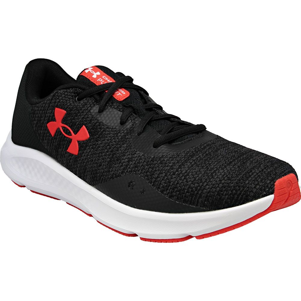 Under Armour Charged Pursuit 3 Twist Mens Running Shoes Black White Red