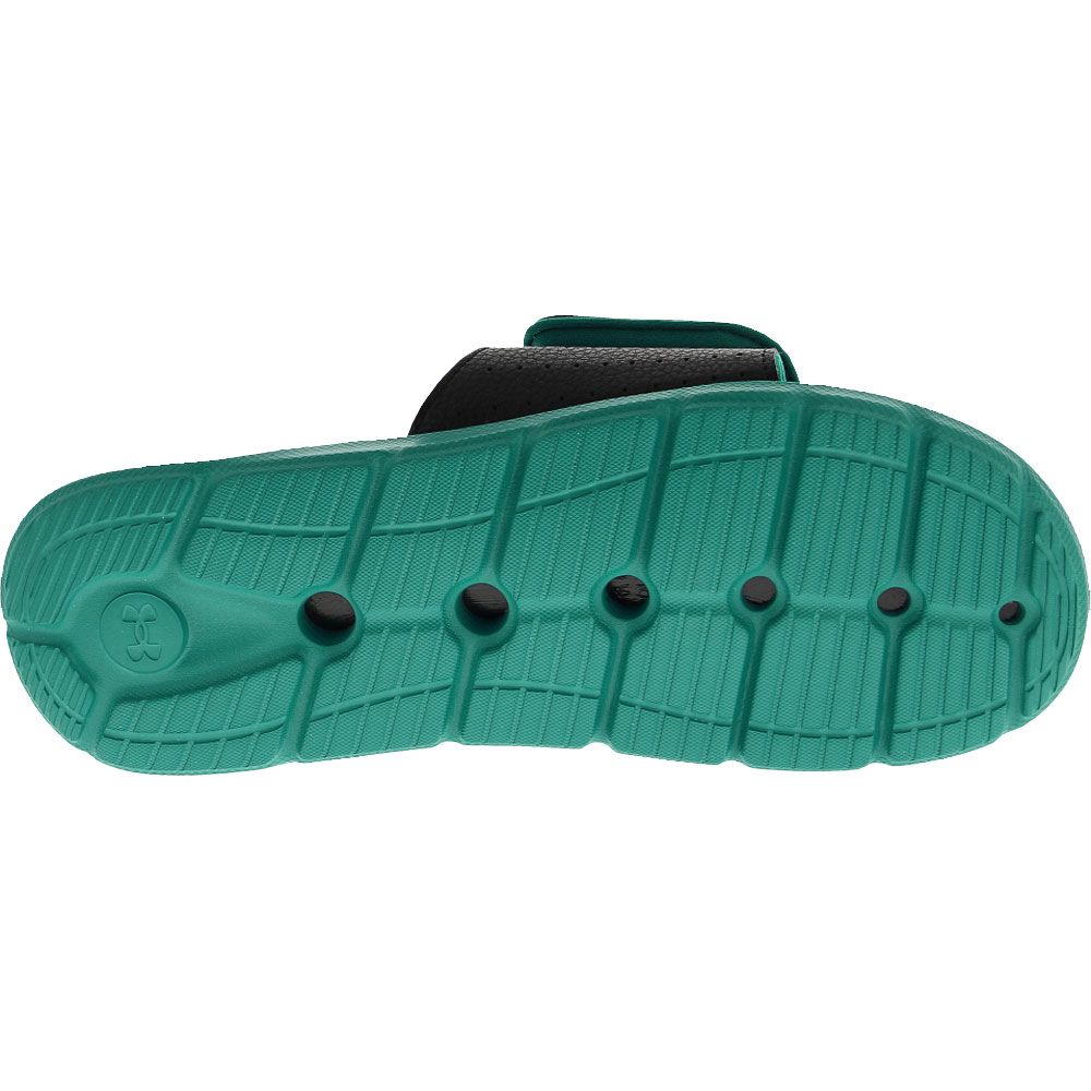 Under Armour Ignite 7 Graphic Footbed Slide Sandals - Mens Black Coastal Teal Sole View