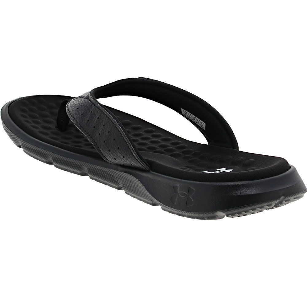 Under Armour Ignite Pro 7 Thong Sandals - Mens Black Back View
