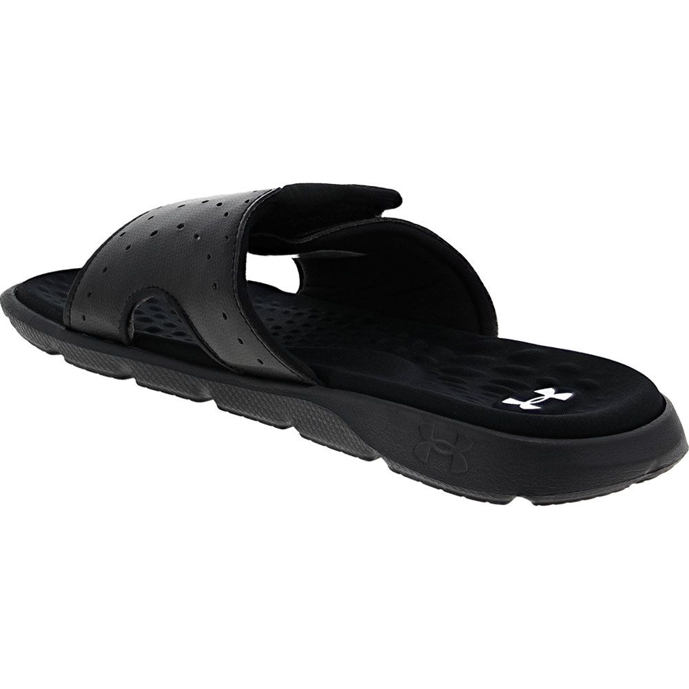 Under Armour Ignite Pro 7 Slide Sandals - Womens Black White Back View