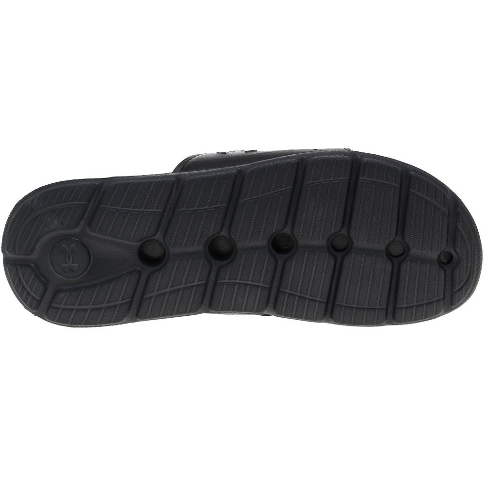 Under Armour Ignite Pro 7 Slide Sandals - Womens Black White Sole View