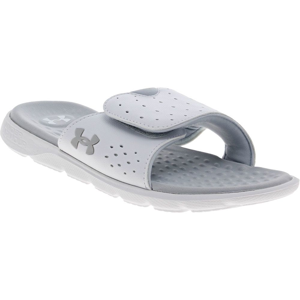 Under Armour Ignite Pro 7 Slide Sandals - Womens White Halo Gray