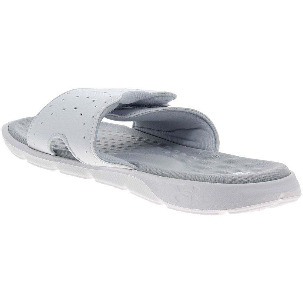 Under Armour Ignite Pro 7 Slide Sandals - Womens White Halo Gray Back View