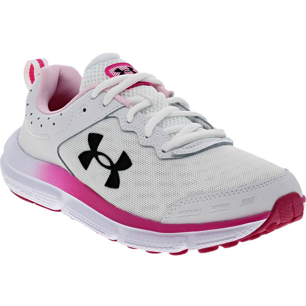 Under Armour Charged Assert 10 Running Shoes - Womens White Pink Black