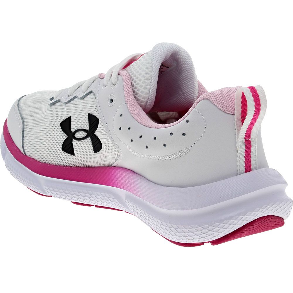 Under Armour Charged Assert 10 Running Shoes - Womens White Pink Black Back View
