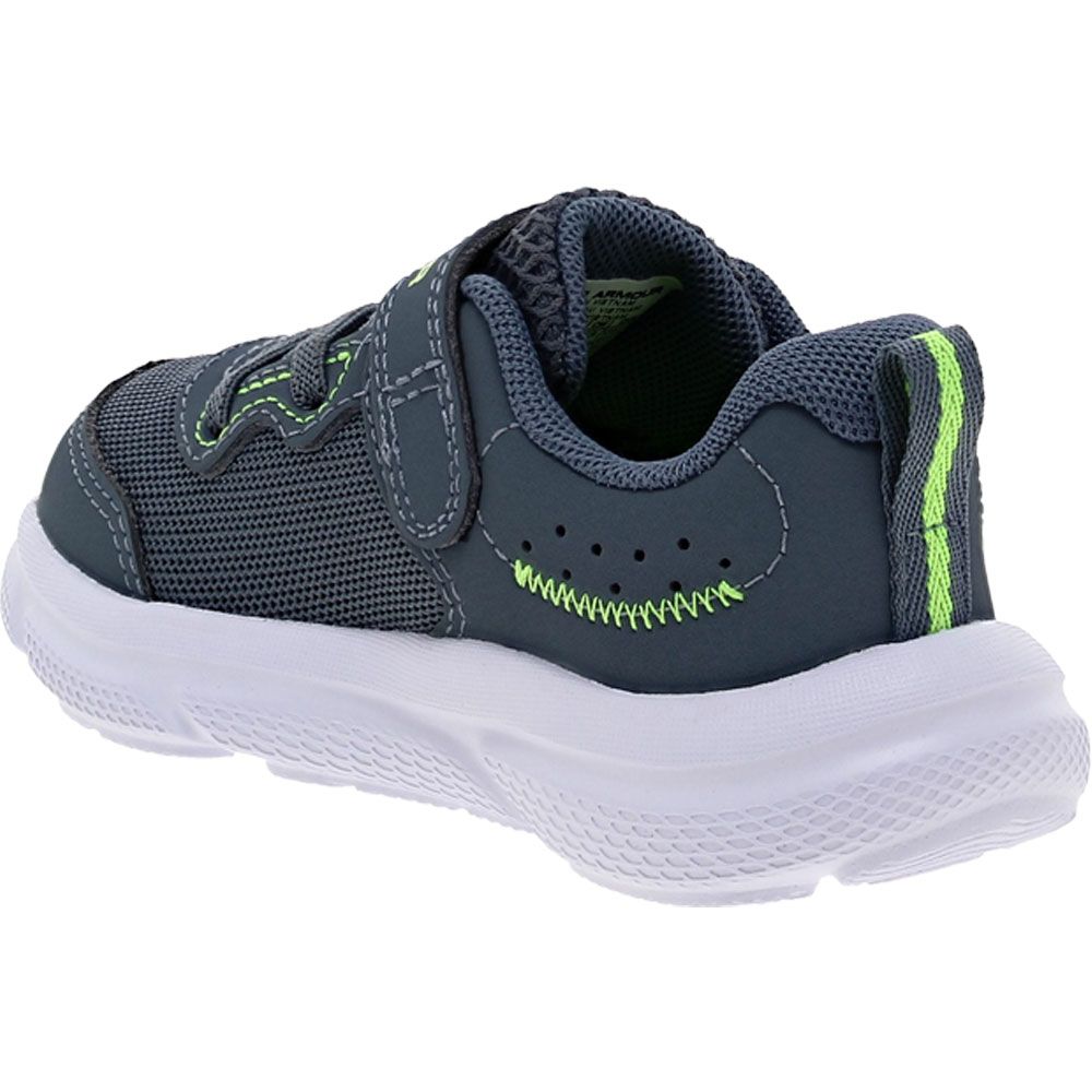 Under Armour Assert 10 AC Inf Athletic Shoes Boys - Baby Toddler Grey Gravel Lime Back View