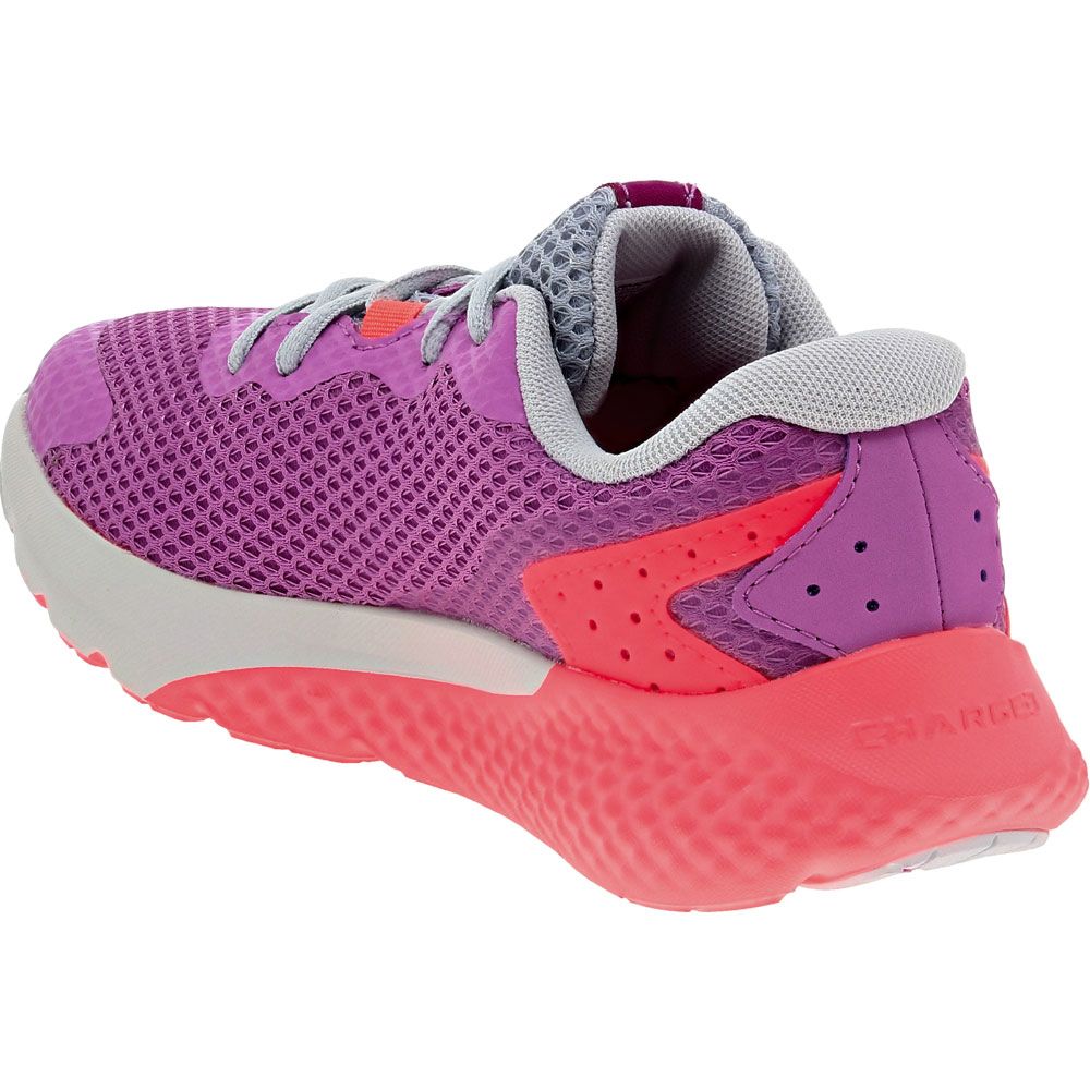 Under Armour Charged Rogue 3 Irid Girls Running Shoes Purple Red Back View