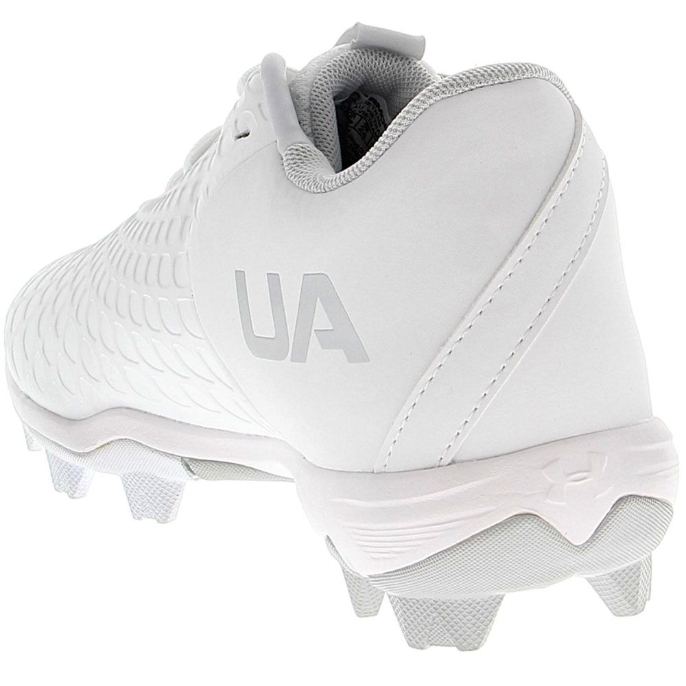 Under Armour Glyde 2 Rm FP Softball Cleats - Womens White Metallic Silver Back View