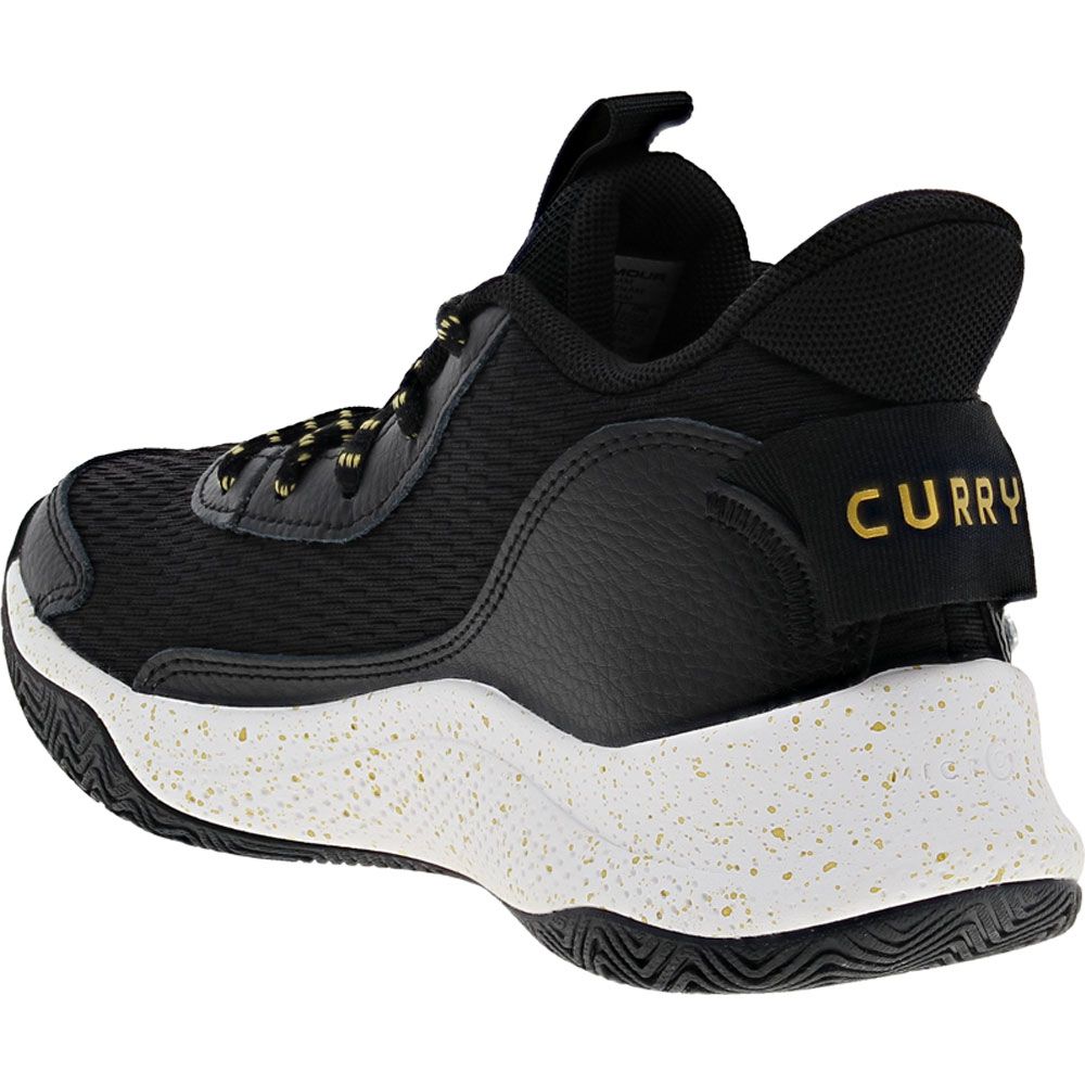 Under Armour Curry 3z7 Gs Basketball - Boys | Girls Black Gold Back View