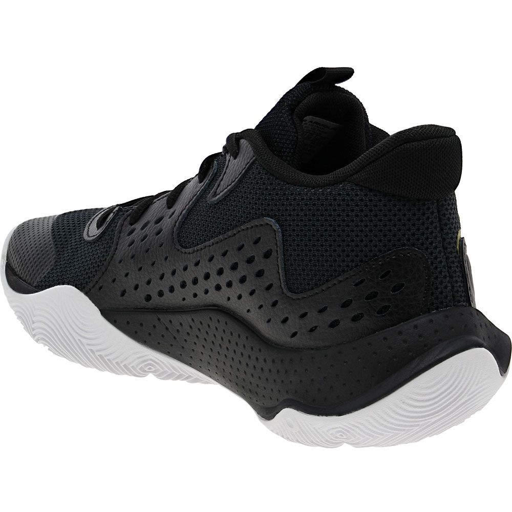 Under Armour Jet 23 Basketball Shoes - Mens Black Gold Back View
