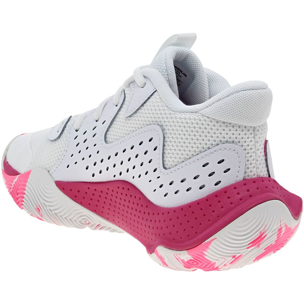 Under Armour Jet 23 Gs Basketball - Boys | Girls White Pink Back View