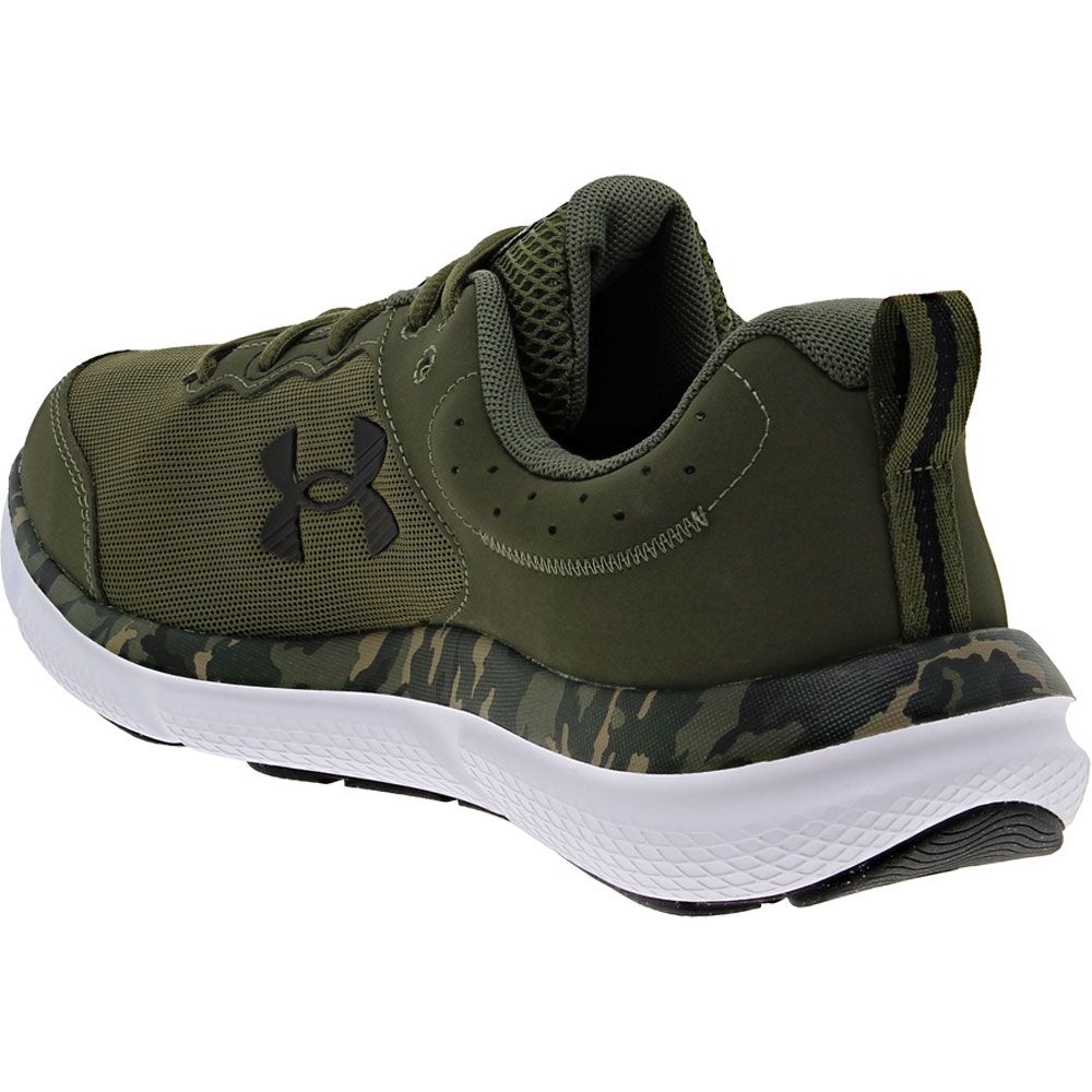 Under Armour Charged Assert 10 Camo Running Shoes - Mens Green Green Back View