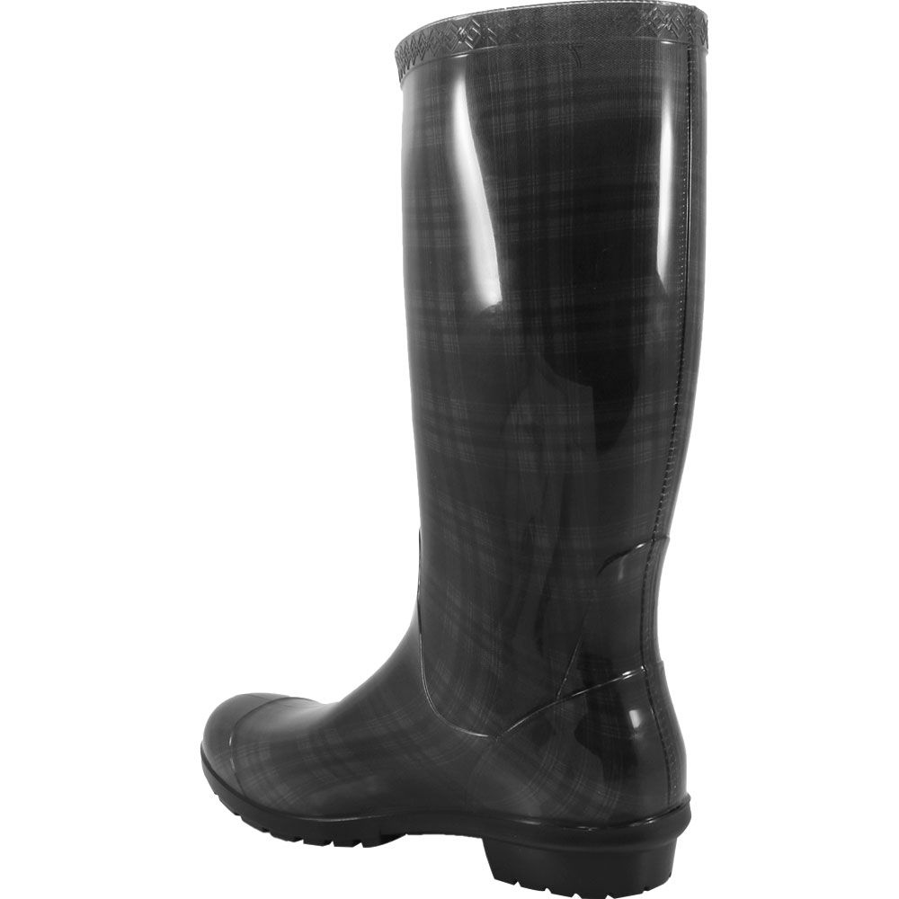 UGG® Shaye Plaid Rain Boots - Womens Black Back View
