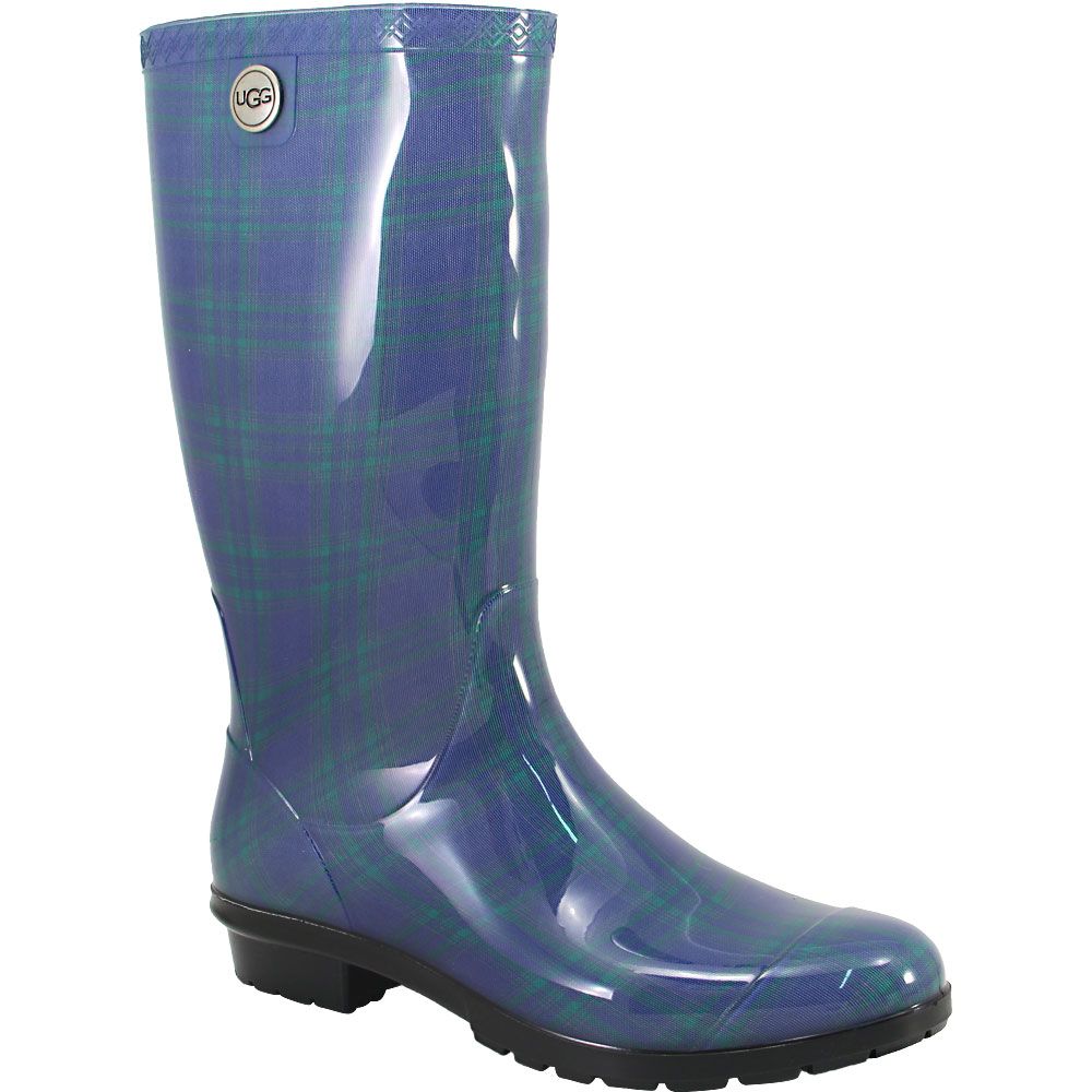 UGG® Shaye Plaid Rain Boots - Womens Night Sky