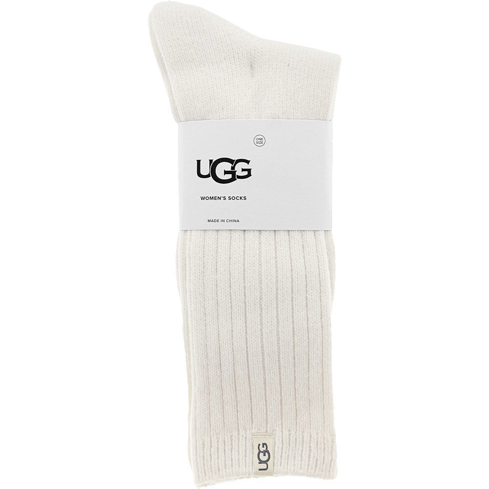 UGG® Rib Knit Crew Socks White View 2