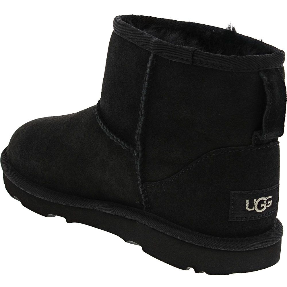UGG Classic Mini 2 Comfort Winter Boots - Girls Black Back View