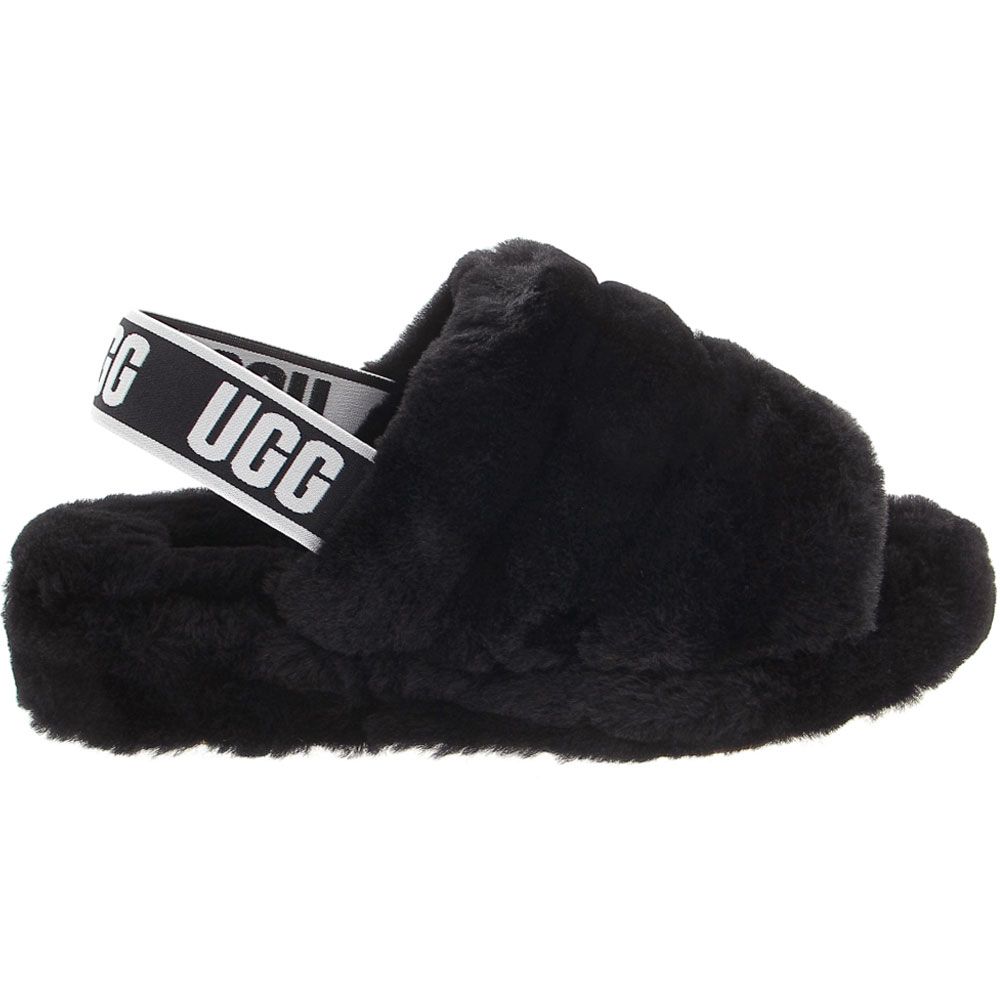 UGG Fluff Yeah Slide Slippers - Womens Black Side View